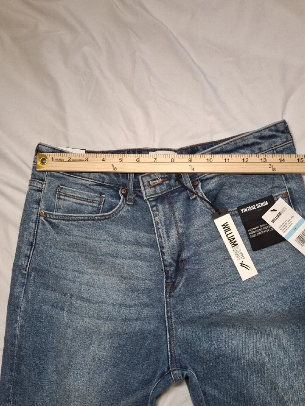 William Rast NWT So Cheeky High Rise Straight Distressed Jeans Vintage Wash